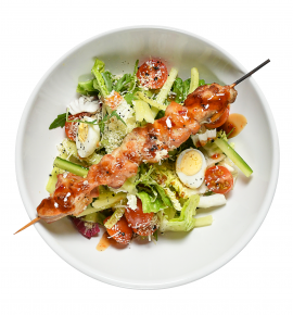 Žaliosios salotos su Teriyaki vištienos iešmeliu